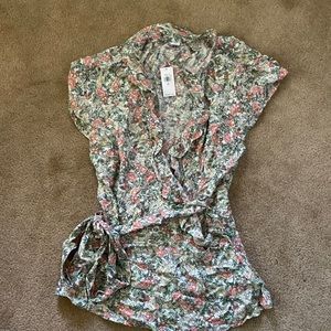 Old Navy Floral Wrap Top